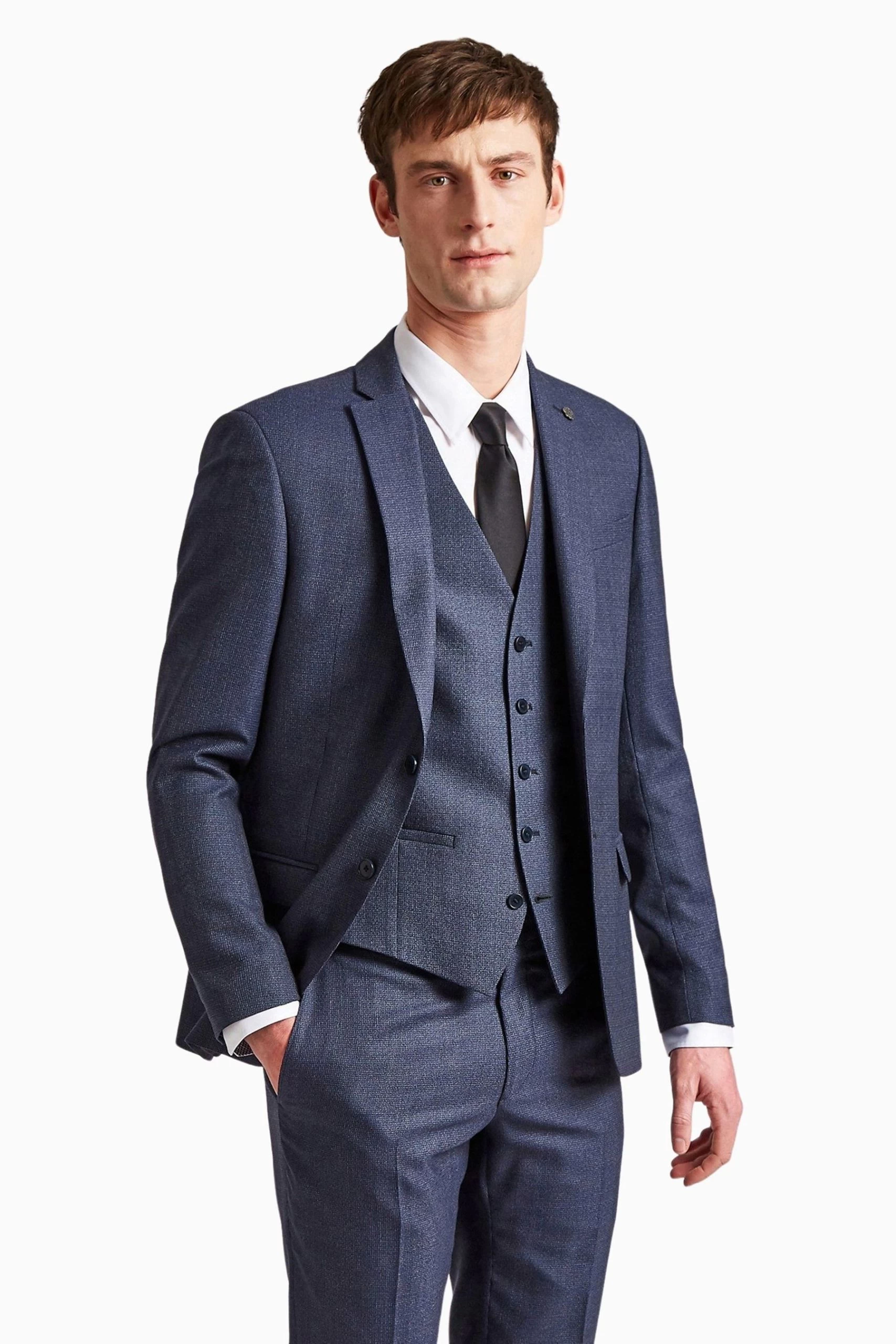 Ted Baker Tailoring Navy Blue Scratch Slim Jacket 3 Ted Baker Tailoring Navy Blue Scratch Slim Jacket
