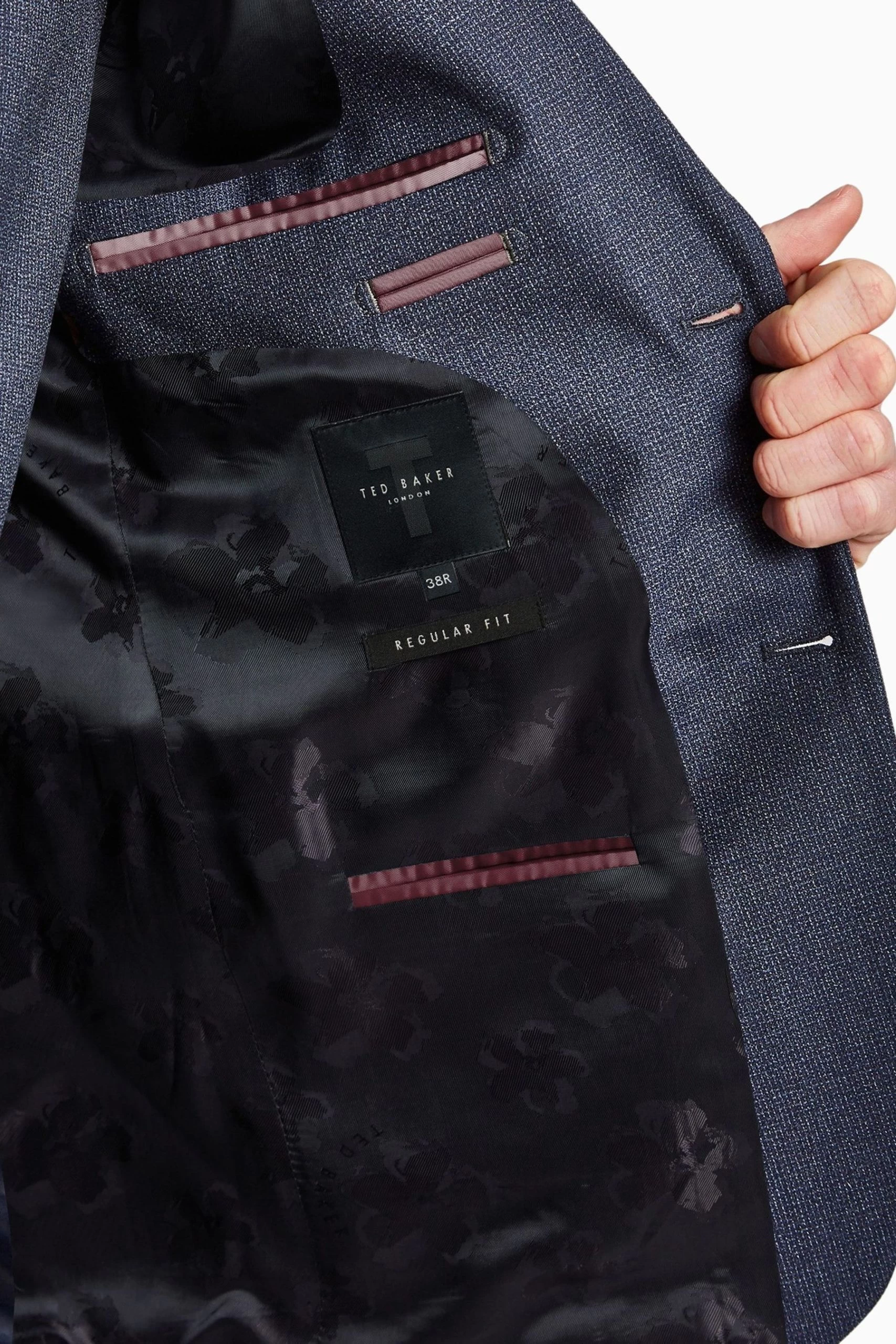 Ted Baker Tailoring Navy Blue Scratch Slim Jacket 6 Ted Baker Tailoring Navy Blue Scratch Slim Jacket - Image 4