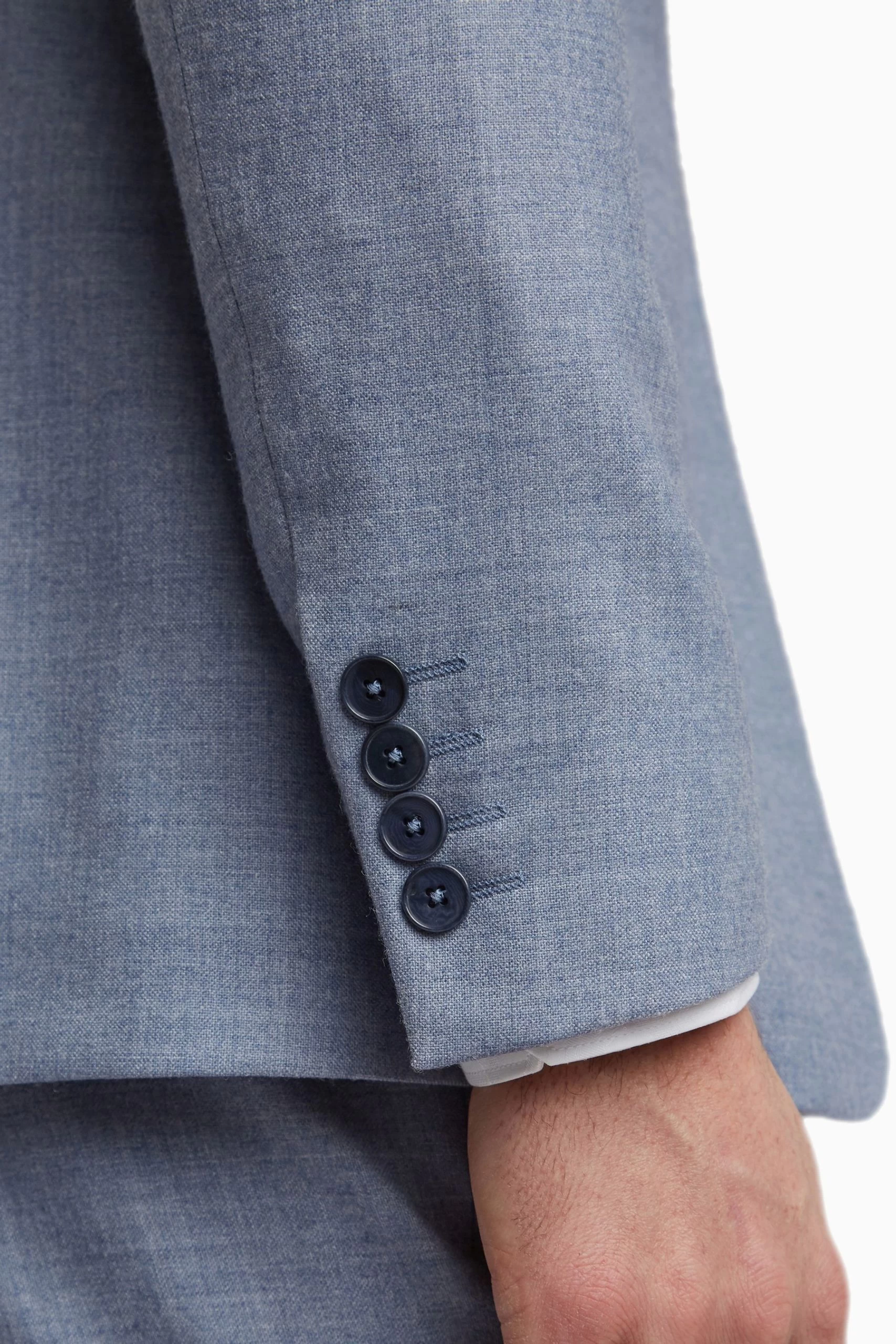 Ted Baker Tailoring Dusty Blue Light Flannel Slim Jacket 7 Ted Baker Tailoring Dusty Blue Light Flannel Slim Jacket - Image 5