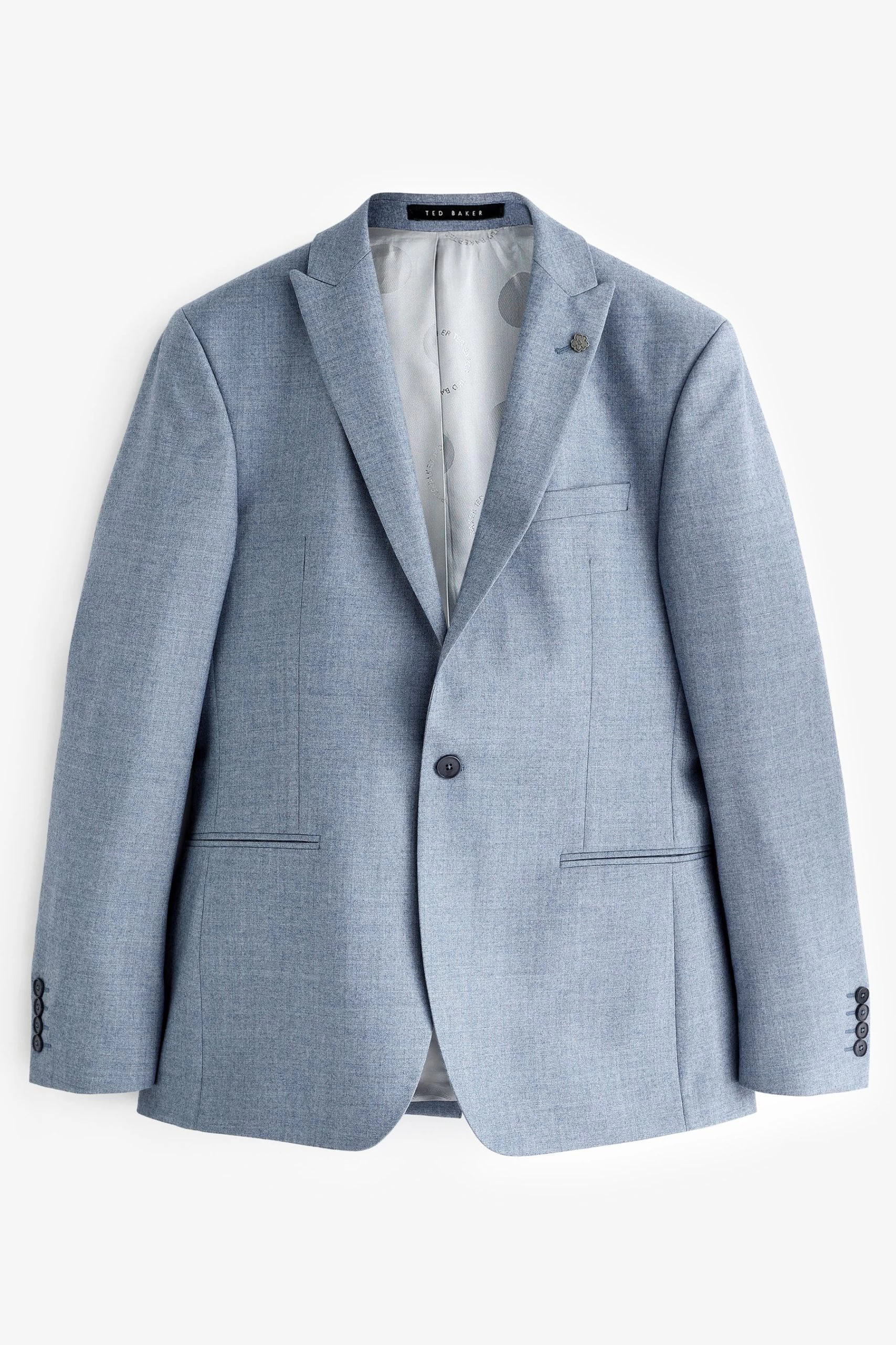 Ted Baker Tailoring Dusty Blue Light Flannel Slim Jacket 9 Ted Baker Tailoring Dusty Blue Light Flannel Slim Jacket - Image 7