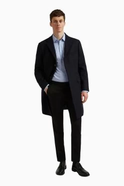 Ted Baker Tailoring Premium Blue Melton Slim Overcoat 11 Ted Baker Tailoring Premium Blue Melton Slim Overcoat -Ted Baker Shop D69785s3