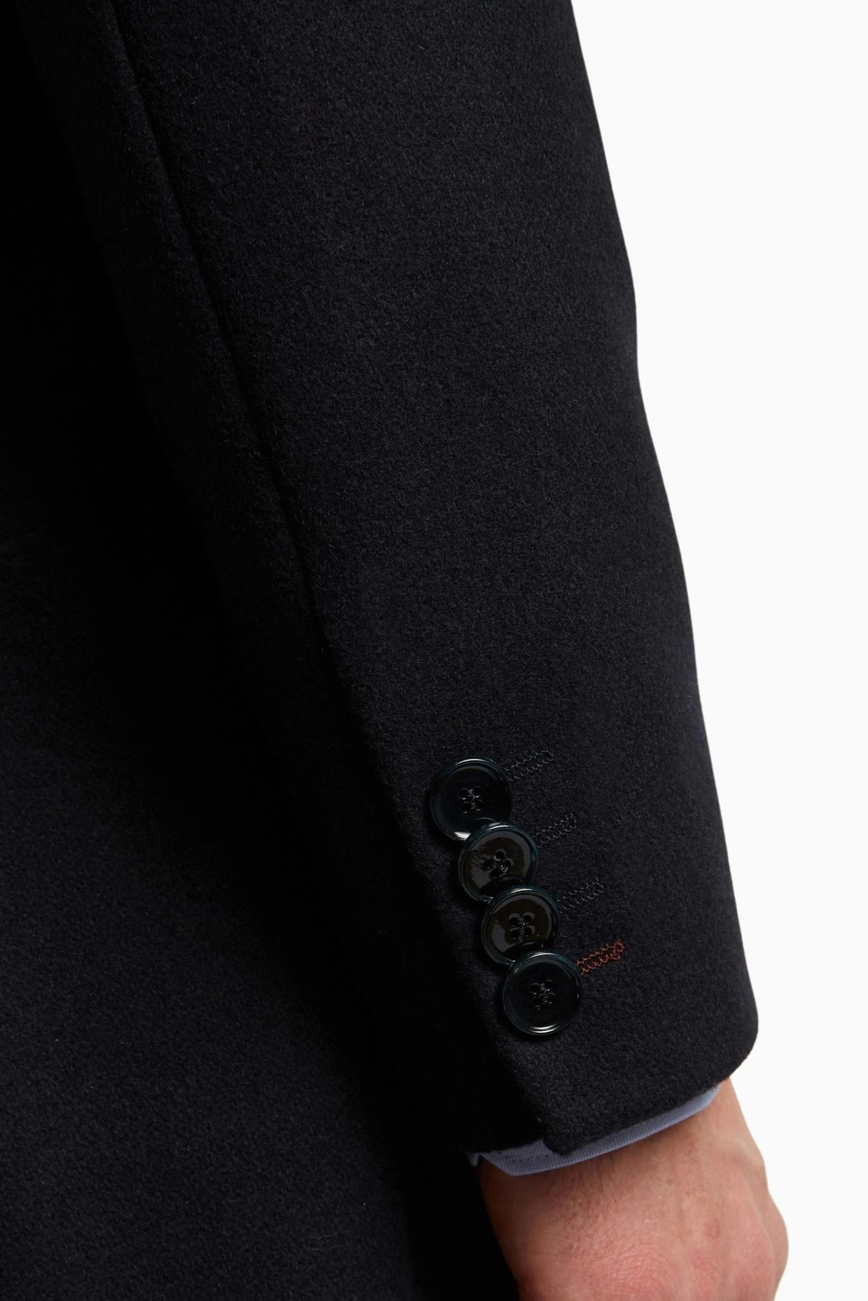 Ted Baker Tailoring Premium Blue Melton Slim Overcoat 8 Ted Baker Tailoring Premium Blue Melton Slim Overcoat - Image 6
