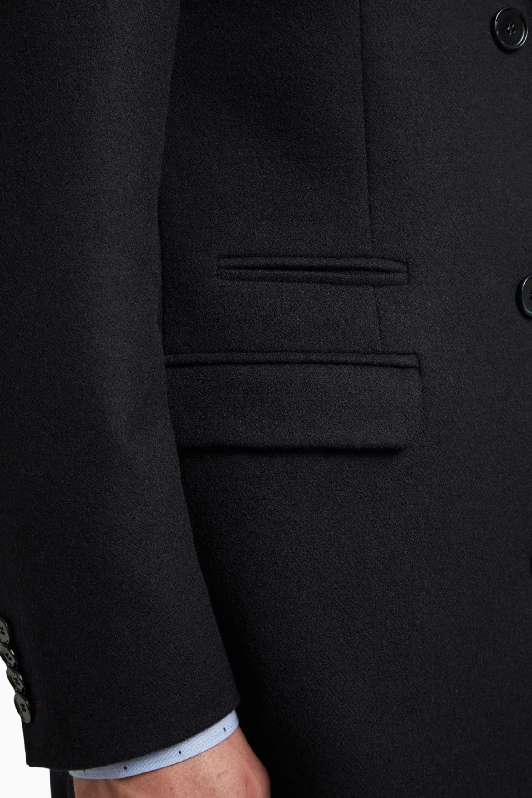 Ted Baker Tailoring Premium Blue Melton Slim Overcoat 9 Ted Baker Tailoring Premium Blue Melton Slim Overcoat - Image 7