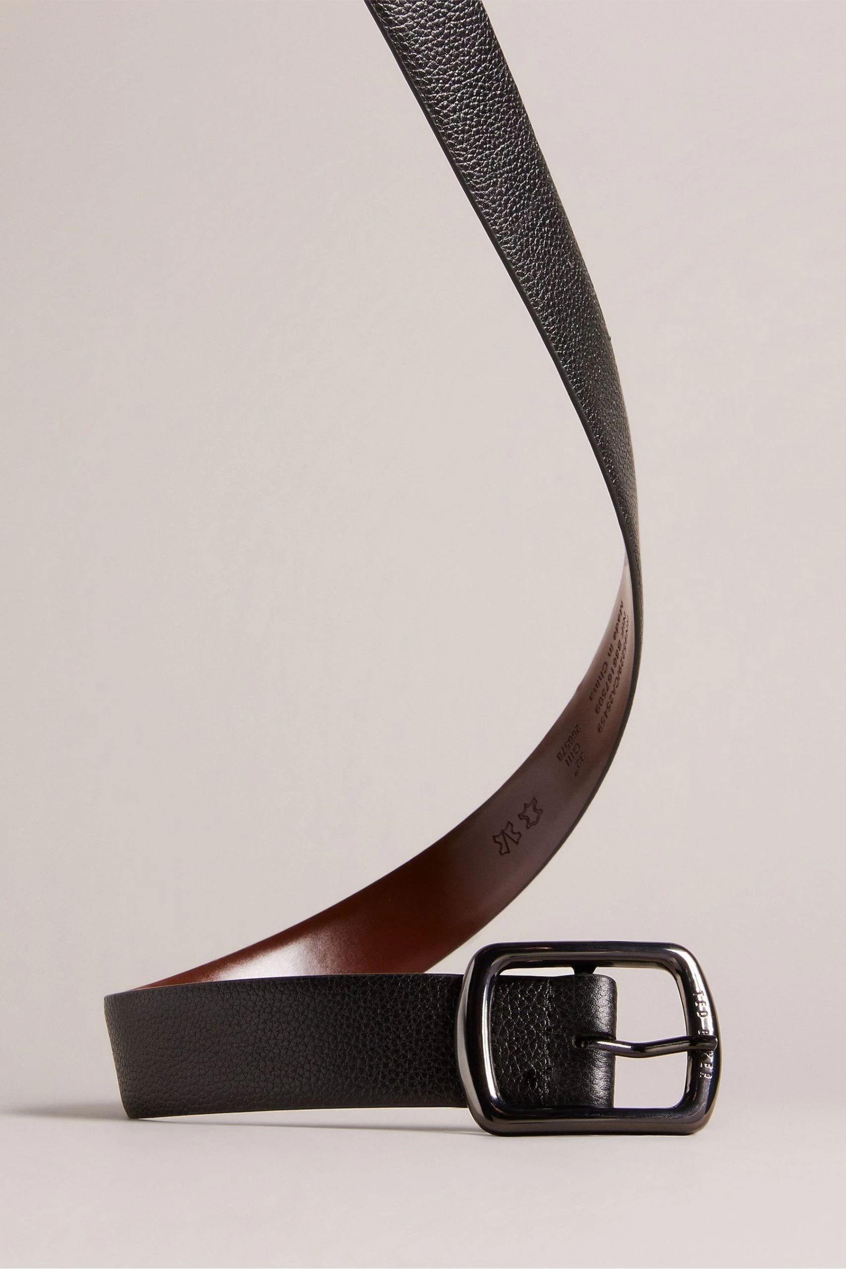 Ted Baker Jaims Black Contrast Detail Leather Belt 4 Ted Baker Jaims Black Contrast Detail Leather Belt - Image 2