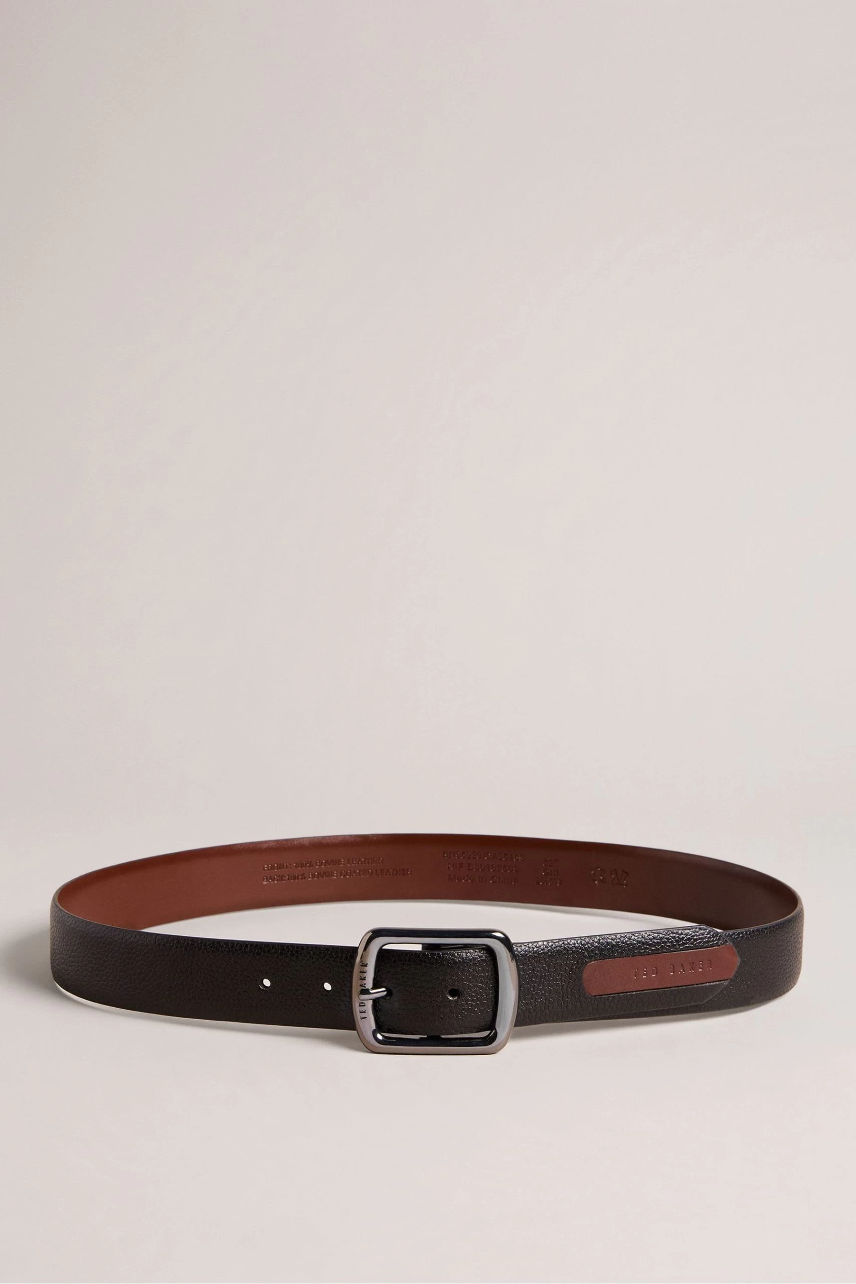 Ted Baker Jaims Black Contrast Detail Leather Belt 6 Ted Baker Jaims Black Contrast Detail Leather Belt - Image 4