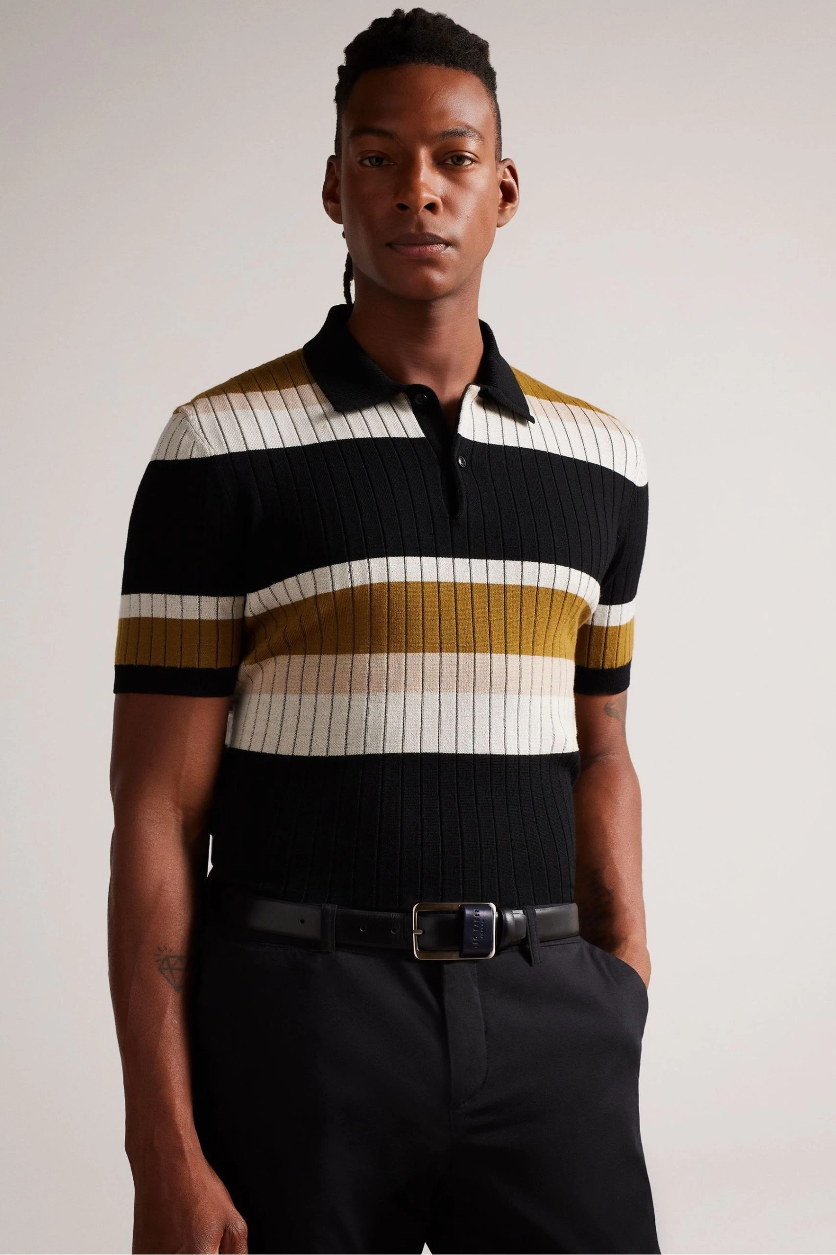 Ted Baker Koen Black Centre Bar Buckle Belt 6 Ted Baker Koen Black Centre Bar Buckle Belt - Image 4