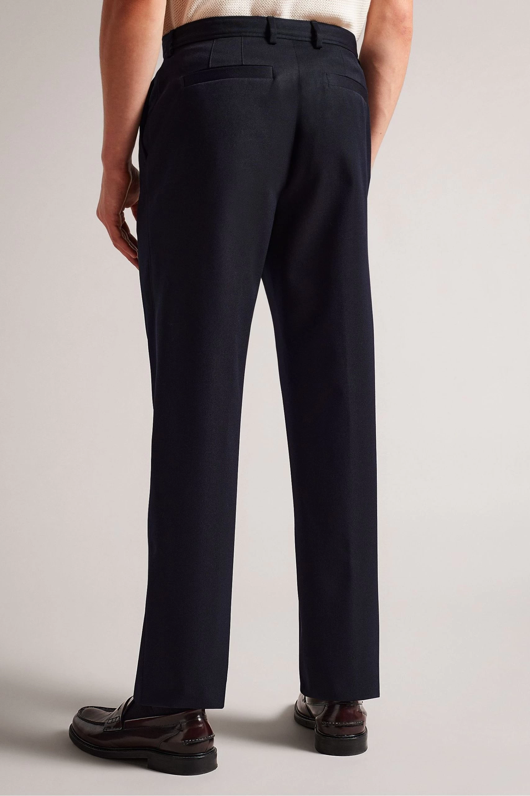 Ted Baker Blue Heddont Navy Straight Fit Trousers 4 Ted Baker Blue Heddont Navy Straight Fit Trousers - Image 2