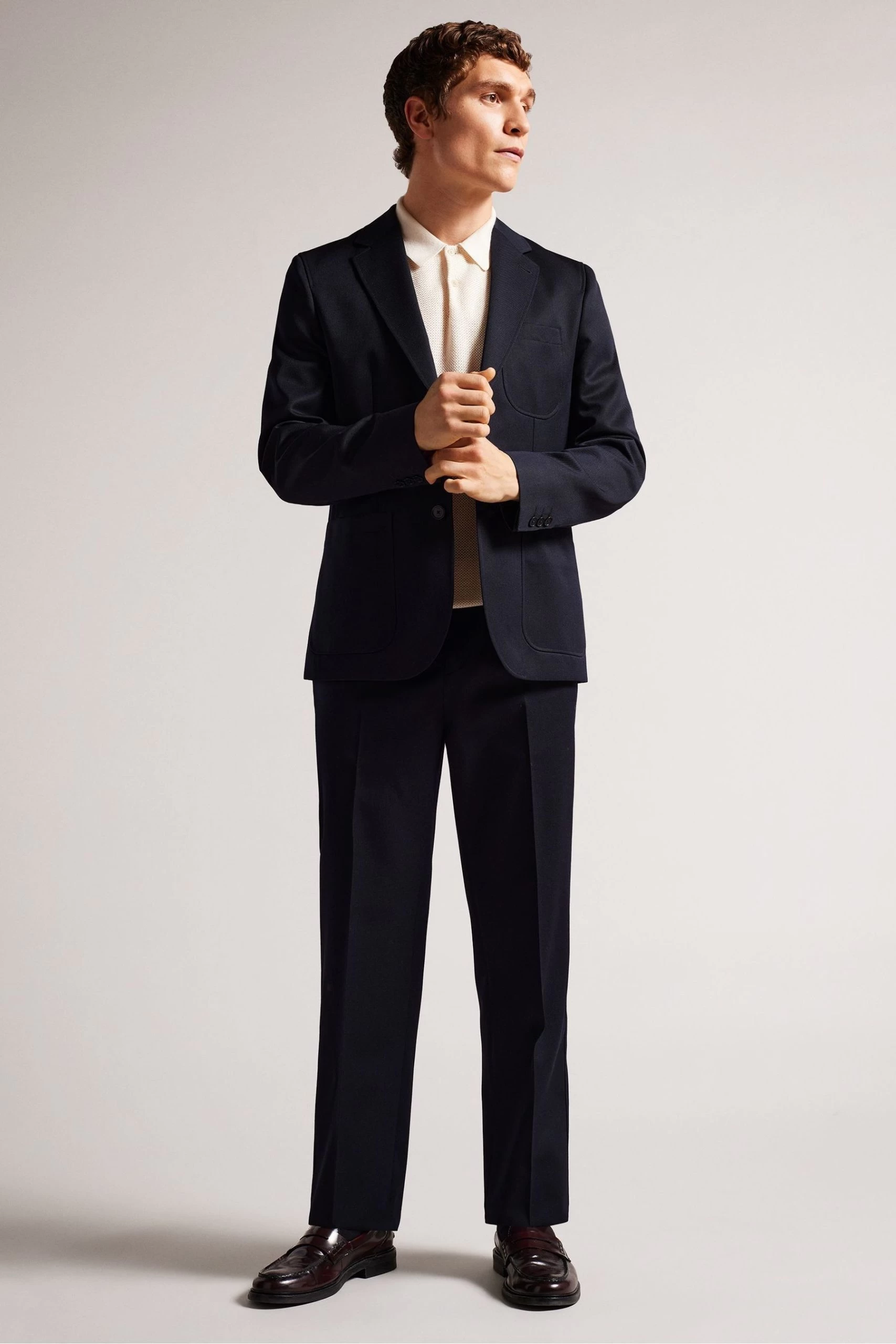 Ted Baker Blue Heddont Navy Straight Fit Trousers 5 Ted Baker Blue Heddont Navy Straight Fit Trousers - Image 3