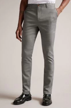 Ted Baker Grey Baren Irvine Fit Textured Trousers