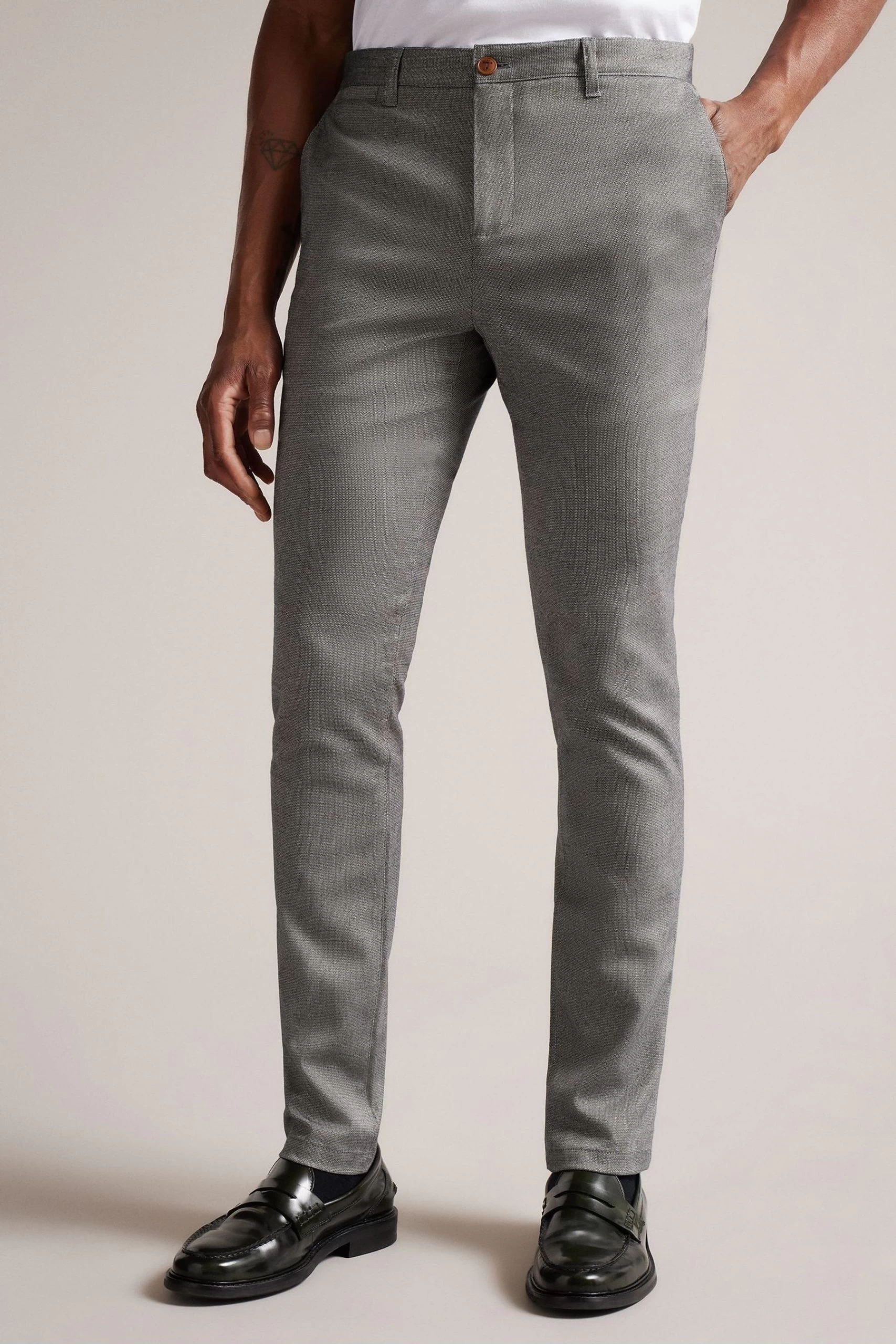Ted Baker Grey Baren Irvine Fit Textured Trousers 3 Ted Baker Grey Baren Irvine Fit Textured Trousers