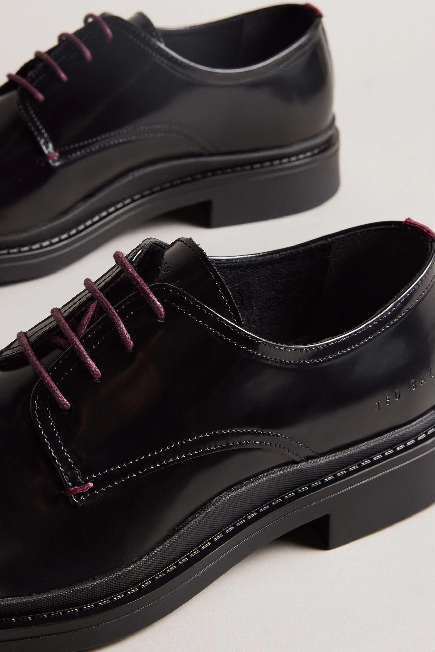 Ted Baker Burnett Black Leather Derby Shoes 6 Ted Baker Burnett Black Leather Derby Shoes - Image 4
