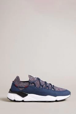 Ted Baker Markyy Navy Blue Knitted Tracking Sneakers