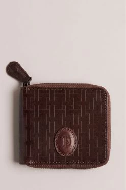 Ted Baker Brown Tobiat T Monogram Zip Around Wallet