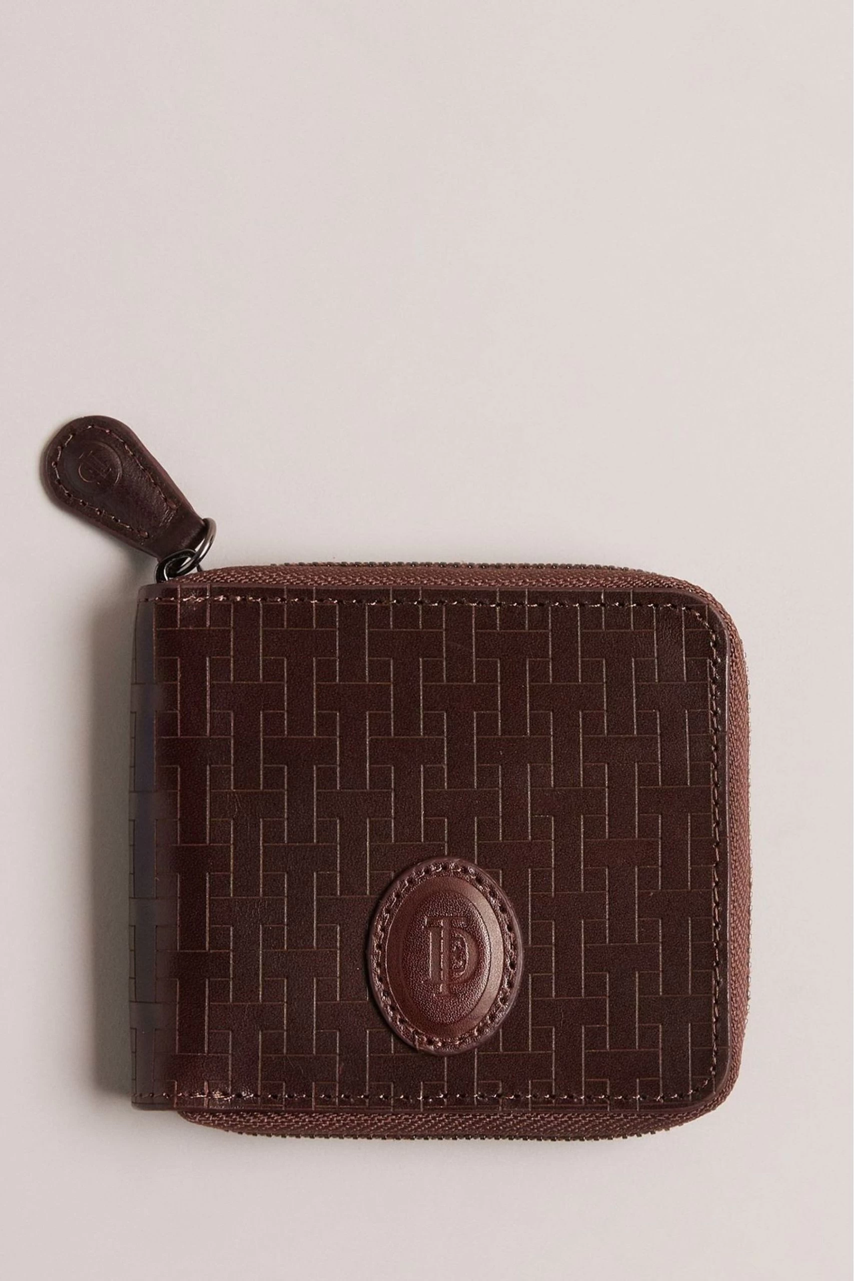 Ted Baker Brown Tobiat T Monogram Zip Around Wallet 3 Ted Baker Brown Tobiat T Monogram Zip Around Wallet