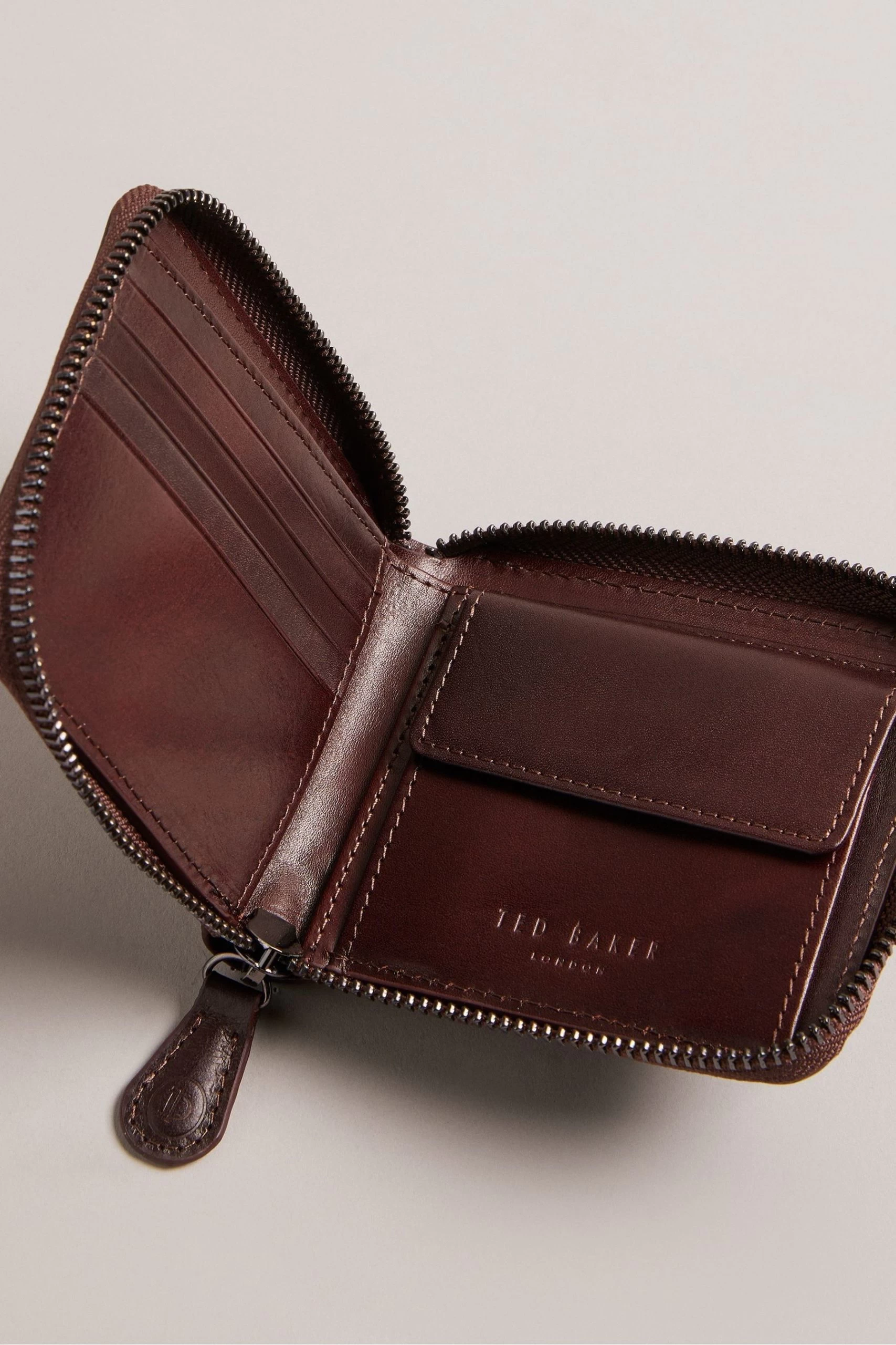 Ted Baker Brown Tobiat T Monogram Zip Around Wallet 5 Ted Baker Brown Tobiat T Monogram Zip Around Wallet - Image 3