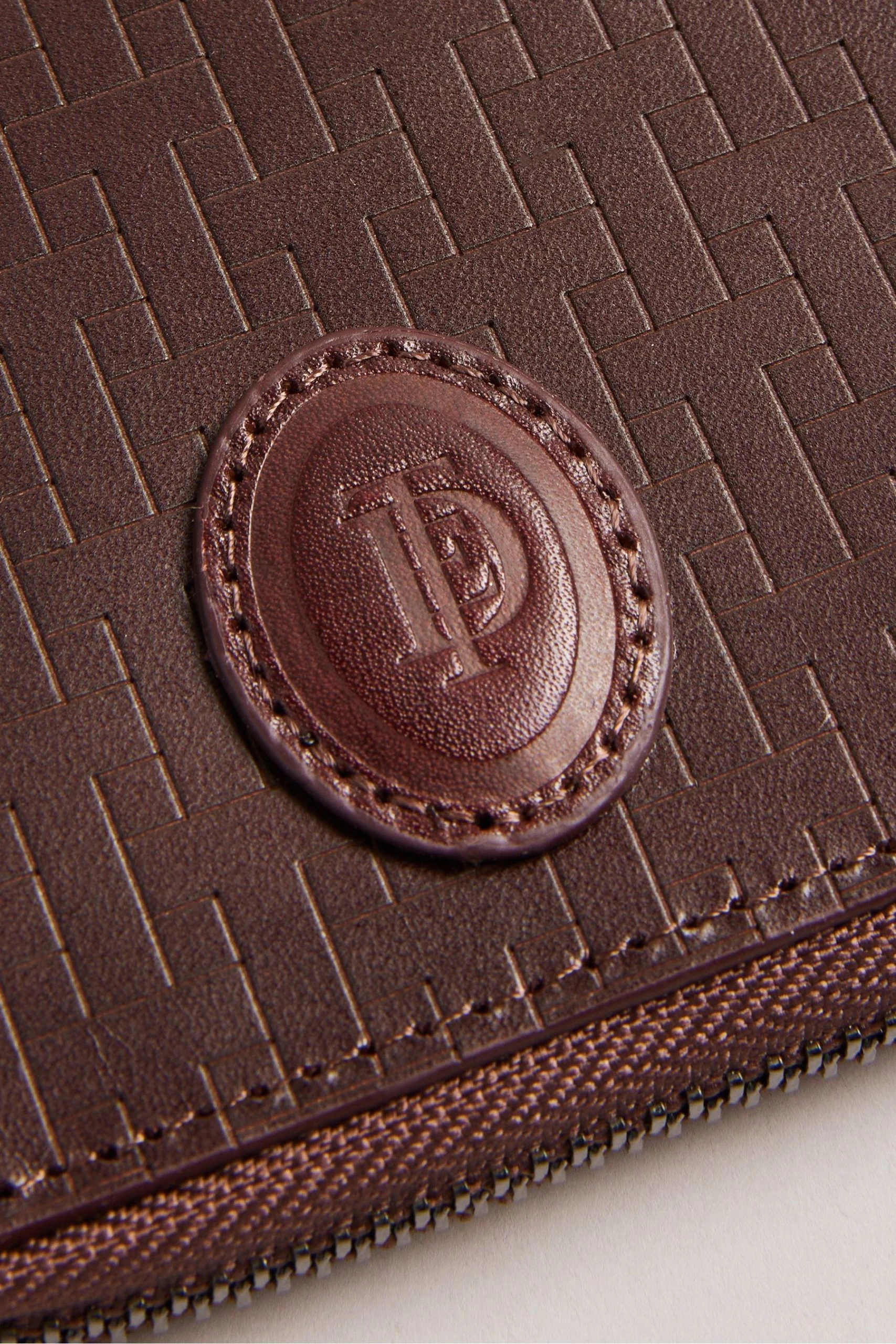Ted Baker Brown Tobiat T Monogram Zip Around Wallet 6 Ted Baker Brown Tobiat T Monogram Zip Around Wallet - Image 4