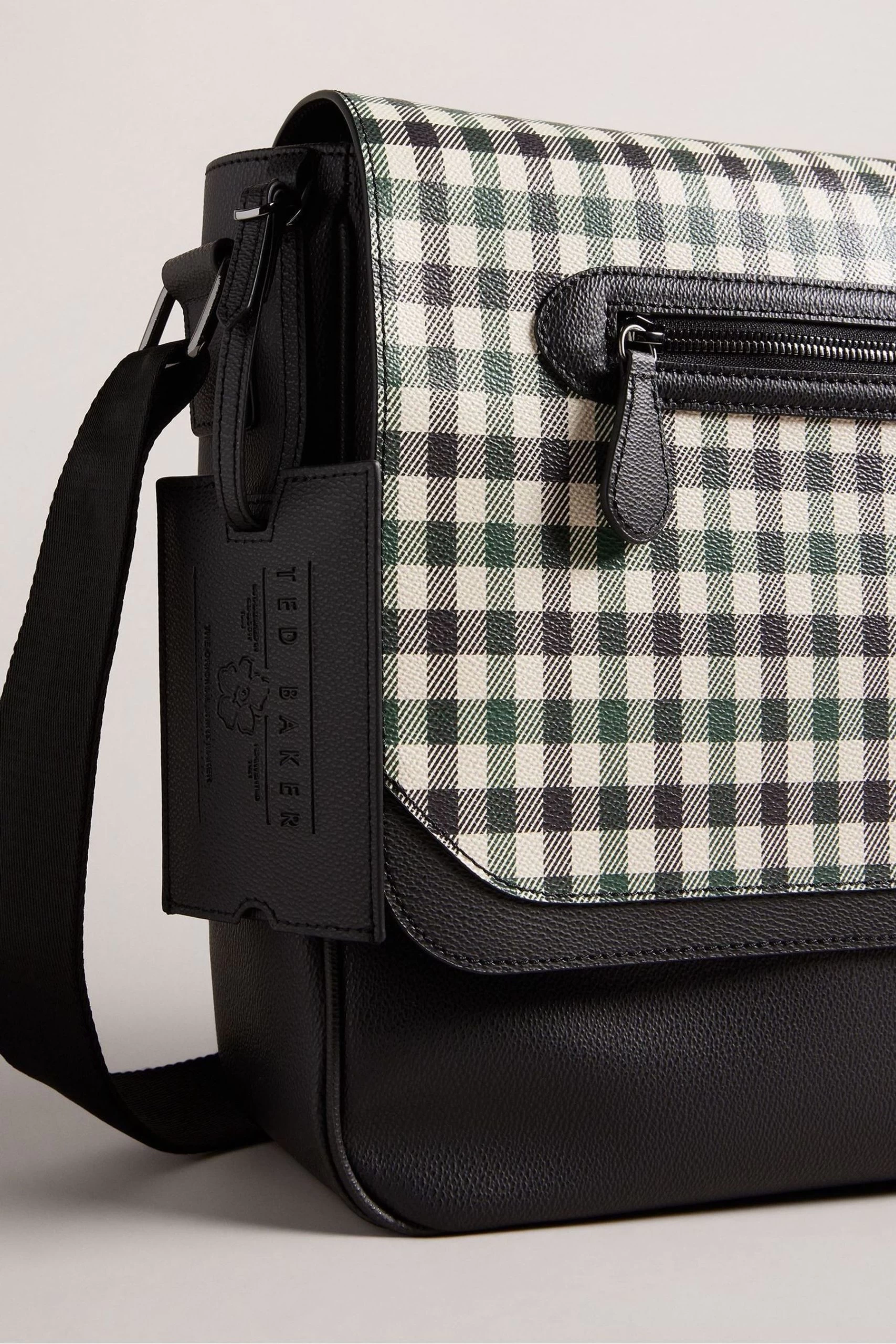 Ted Baker Blue Portrey House Check Pu Messenger Bag 5 Ted Baker Blue Portrey House Check Pu Messenger Bag - Image 3