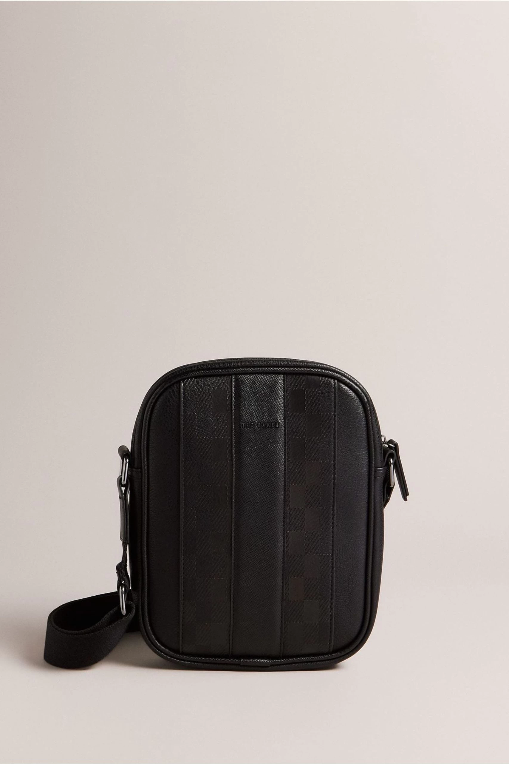 Ted Baker Waydon Black House Check Pu Flight Bag 3 Ted Baker Waydon Black House Check Pu Flight Bag