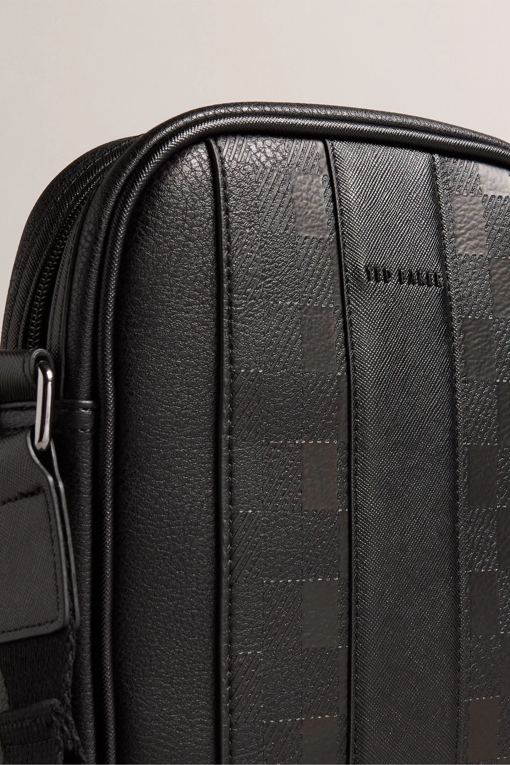 Ted Baker Waydon Black House Check Pu Flight Bag 5 Ted Baker Waydon Black House Check Pu Flight Bag - Image 3