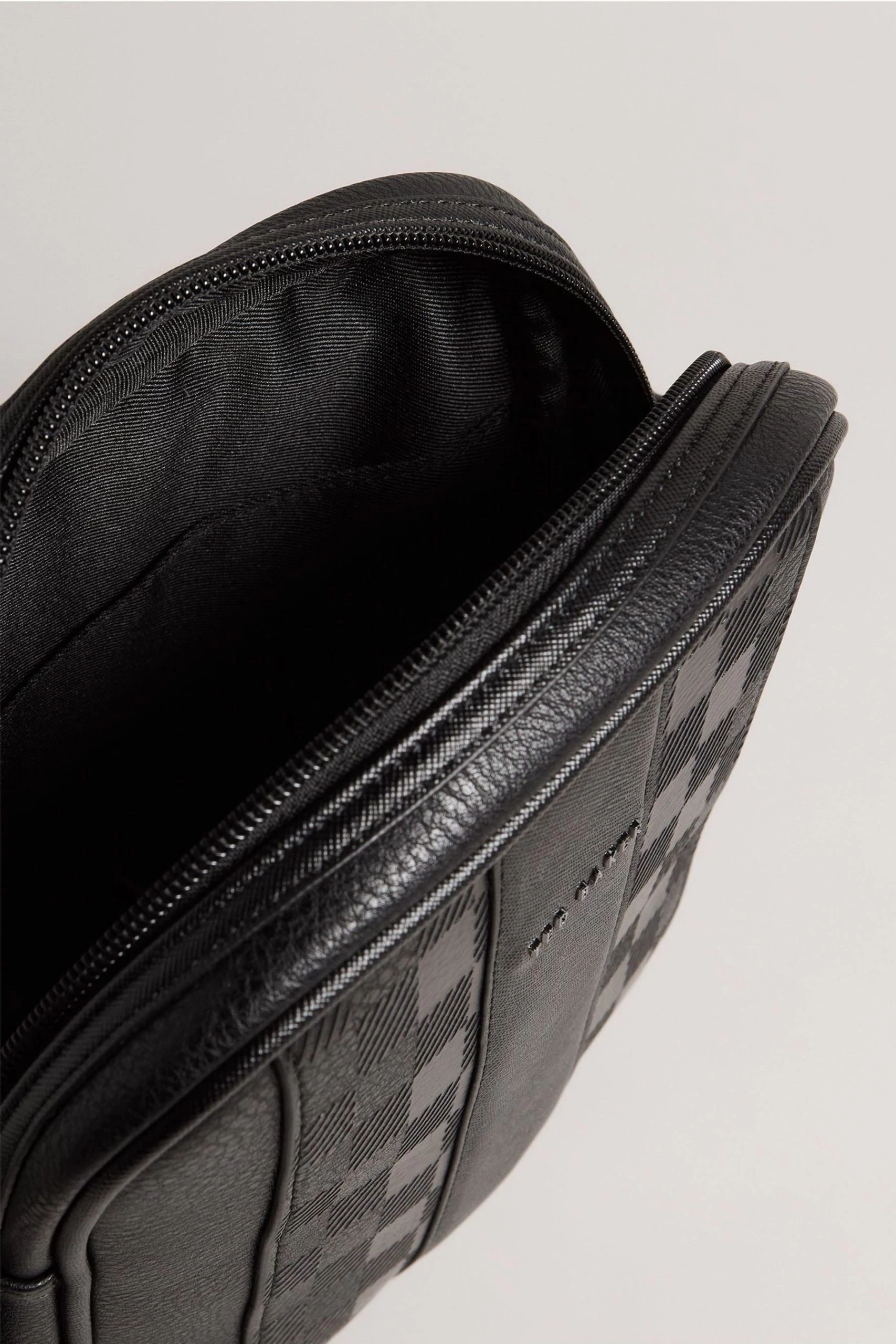 Ted Baker Waydon Black House Check Pu Flight Bag 6 Ted Baker Waydon Black House Check Pu Flight Bag - Image 4
