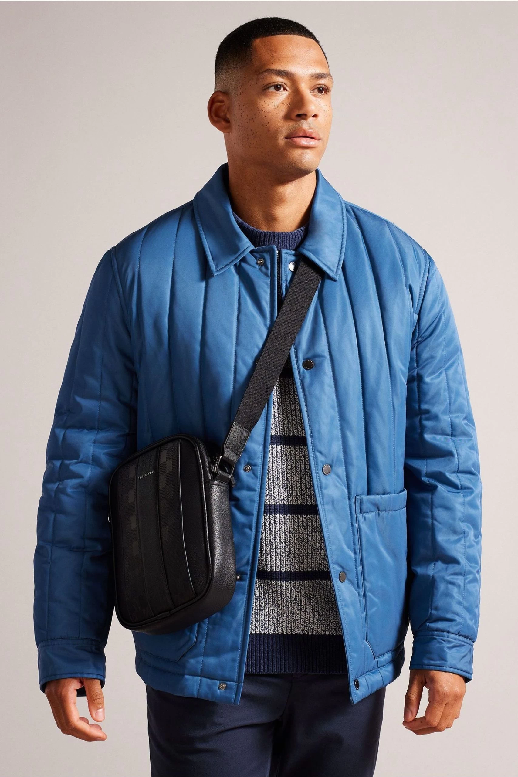 Ted Baker Waydon Black House Check Pu Flight Bag 7 Ted Baker Waydon Black House Check Pu Flight Bag - Image 5