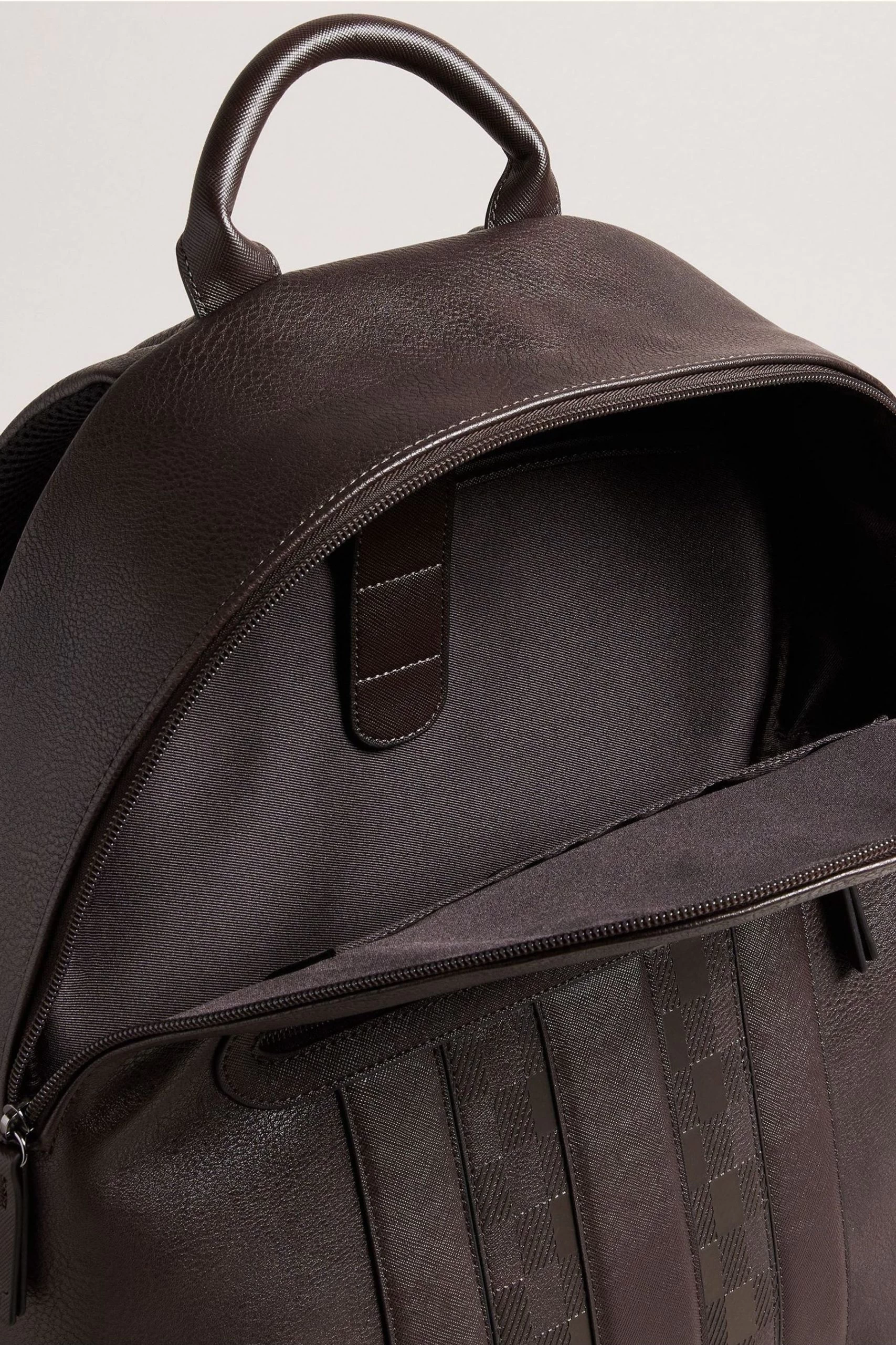 Ted Baker Waynor Brown House Check Pu Backpack 6 Ted Baker Waynor Brown House Check Pu Backpack - Image 4