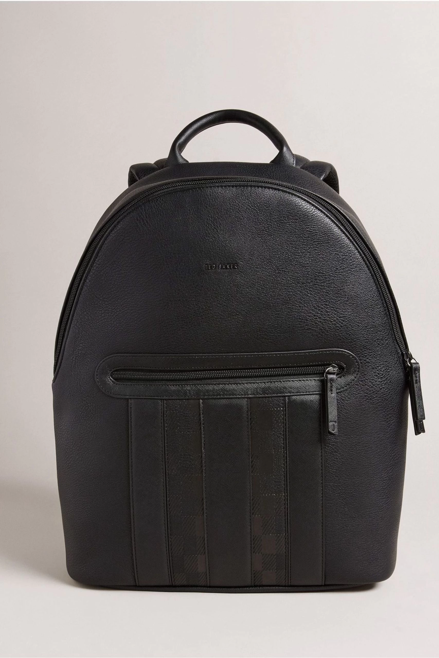 Ted Baker Waynor House Check Pu Black Backpack 3 Ted Baker Waynor House Check Pu Black Backpack