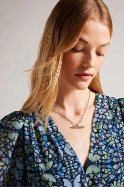 Ted Baker Blue Rohzan Tiered Swing Mini Dress 10 Ted Baker Blue Rohzan Tiered Swing Mini Dress -Ted Baker Shop D73611s4