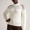 Ted Baker Hawick White Basket Stitch Sweatshirt 1 Ted Baker Hawick White Basket Stitch Sweatshirt -Ted Baker Shop D73612s
