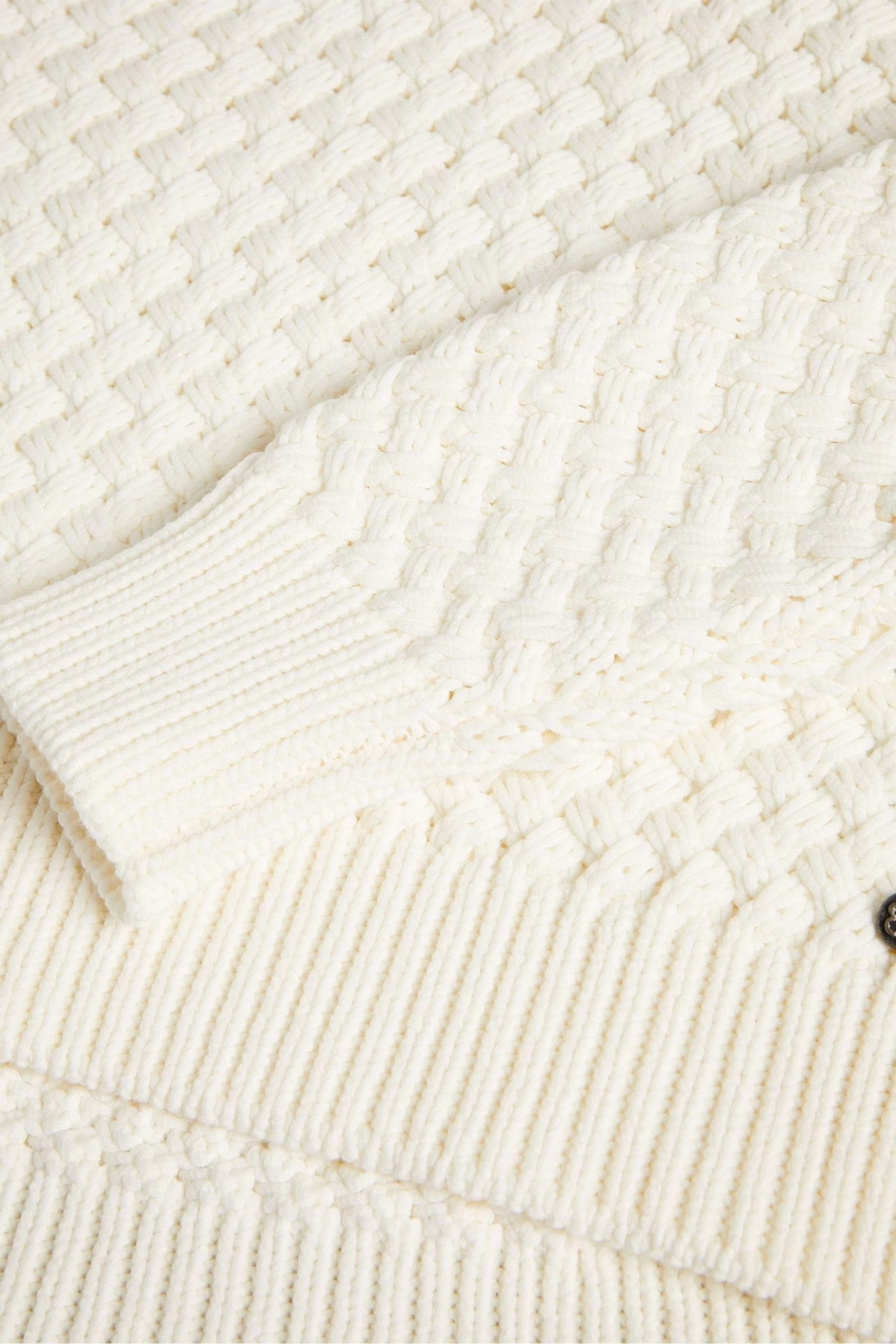 Ted Baker Hawick White Basket Stitch Sweatshirt 7 Ted Baker Hawick White Basket Stitch Sweatshirt - Image 5