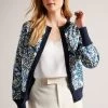 Ted Baker Blue Brieli Woven Front Cardigan 1 Ted Baker Blue Brieli Woven Front Cardigan -Ted Baker Shop D73613s