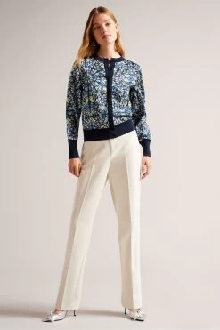 Ted Baker Blue Brieli Woven Front Cardigan 9 Ted Baker Blue Brieli Woven Front Cardigan -Ted Baker Shop D73613s3