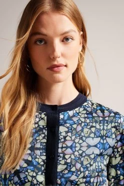 Ted Baker Blue Brieli Woven Front Cardigan 10 Ted Baker Blue Brieli Woven Front Cardigan -Ted Baker Shop D73613s4