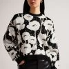 Ted Baker Pipha Black Cropped Jacquard Knitted Sweatshirt 1 Ted Baker Pipha Black Cropped Jacquard Knitted Sweatshirt -Ted Baker Shop D73614s