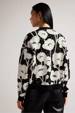 Ted Baker Pipha Black Cropped Jacquard Knitted Sweatshirt 8 Ted Baker Pipha Black Cropped Jacquard Knitted Sweatshirt -Ted Baker Shop D73614s2