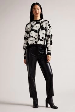 Ted Baker Pipha Black Cropped Jacquard Knitted Sweatshirt 9 Ted Baker Pipha Black Cropped Jacquard Knitted Sweatshirt -Ted Baker Shop D73614s3