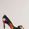 Ted Baker Ryoh Black Art Print 100Mm Bow Court Shoes 1 Ted Baker Ryoh Black Art Print 100Mm Bow Court Shoes -Ted Baker Shop D73619s
