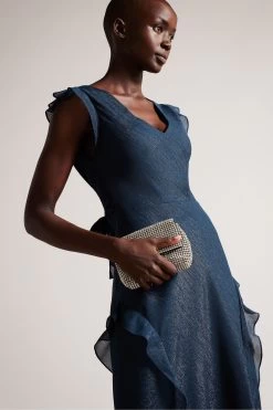 Ted Baker Blue Laurae Bias Cut Maxi Dress With Ruffle Detail 9 Ted Baker Blue Laurae Bias Cut Maxi Dress With Ruffle Detail -Ted Baker Shop D73629s3