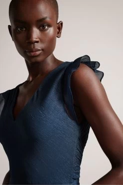 Ted Baker Blue Laurae Bias Cut Maxi Dress With Ruffle Detail 10 Ted Baker Blue Laurae Bias Cut Maxi Dress With Ruffle Detail -Ted Baker Shop D73629s4