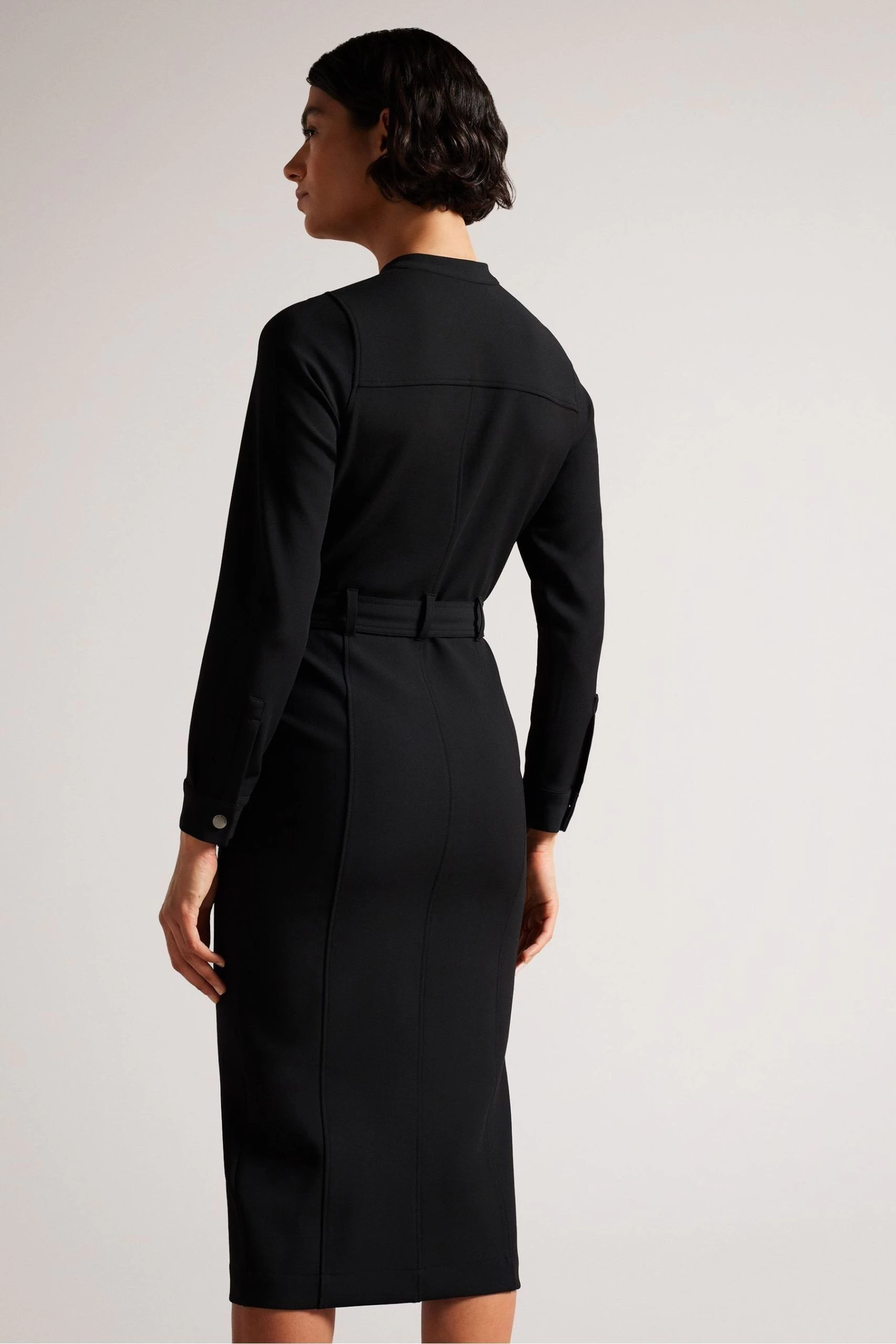 Ted Baker Hattei Black Belted Shirt Dress With Utility Detailing 4 Ted Baker Hattei Black Belted Shirt Dress With Utility Detailing - Image 2