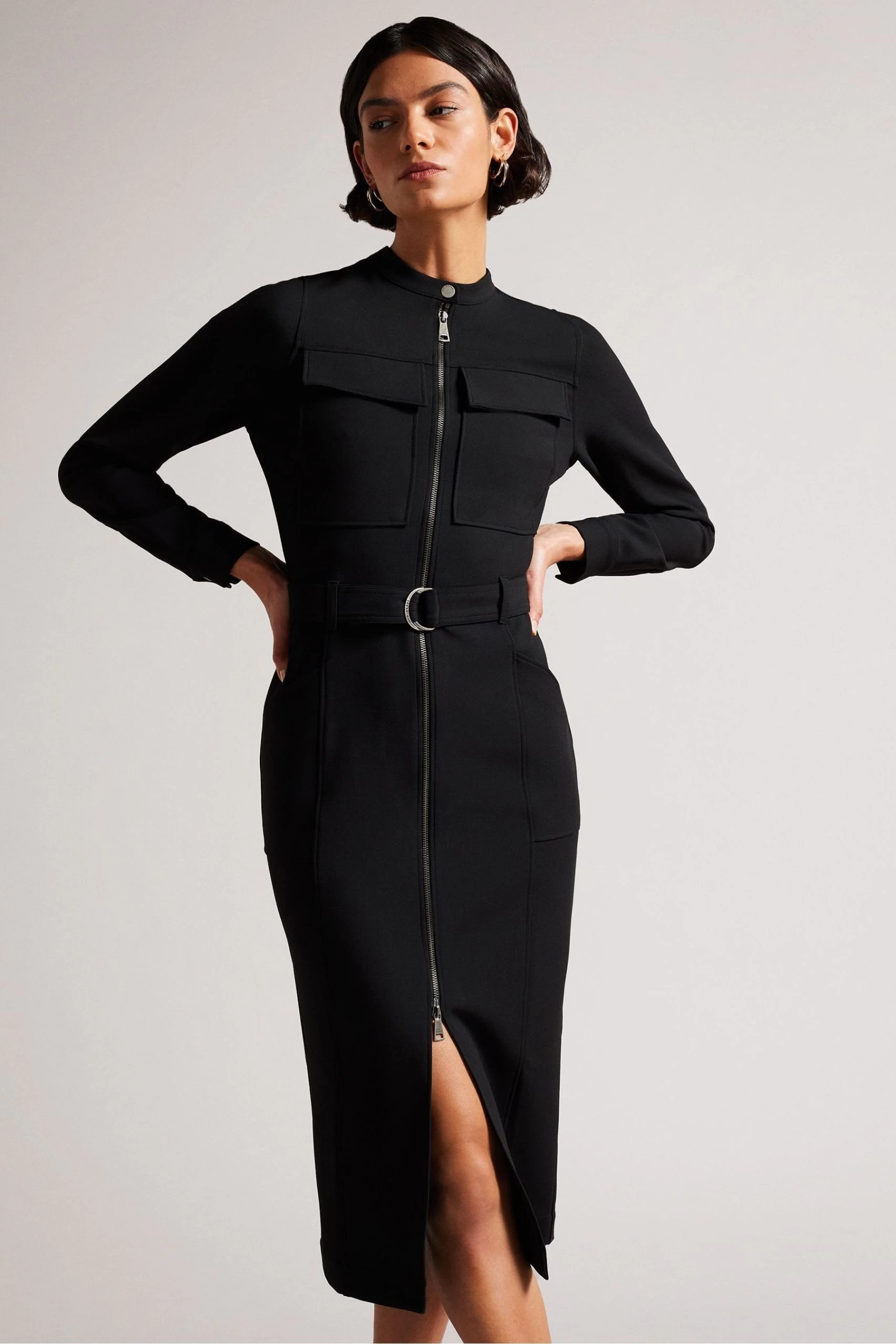 Ted Baker Hattei Black Belted Shirt Dress With Utility Detailing 5 Ted Baker Hattei Black Belted Shirt Dress With Utility Detailing - Image 3