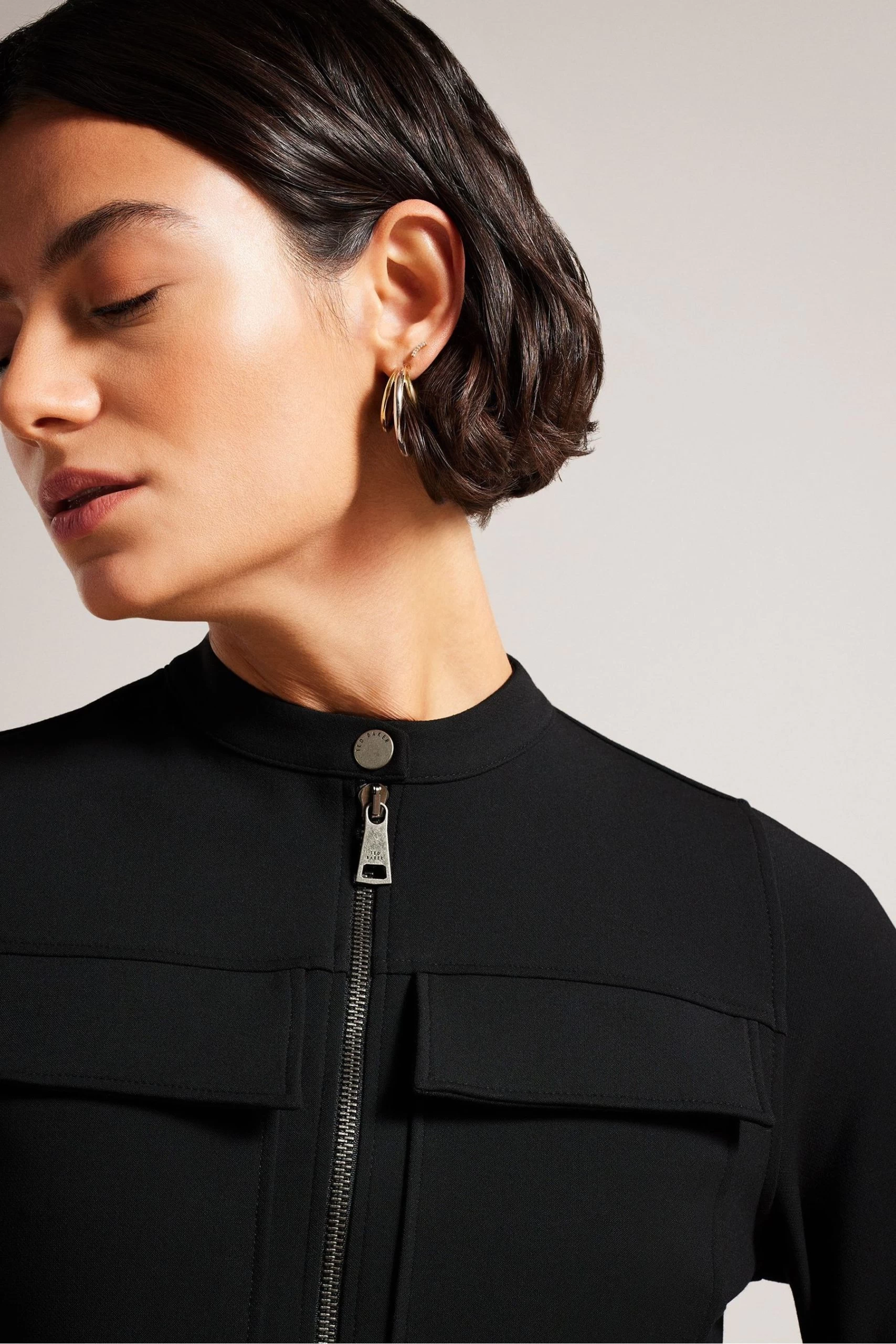 Ted Baker Hattei Black Belted Shirt Dress With Utility Detailing 6 Ted Baker Hattei Black Belted Shirt Dress With Utility Detailing - Image 4