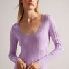 Ted Baker Purple Jolia Engineered Rib Knit Top 2 Ted Baker Purple Jolia Engineered Rib Knit Top -Ted Baker Shop D73631s