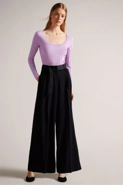 Ted Baker Purple Jolia Engineered Rib Knit Top -Ted Baker Shop D73631s3