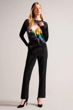 Ted Baker Zarha Black Woven Front Sleeve Detail Sweater 9 Ted Baker Zarha Black Woven Front Sleeve Detail Sweater -Ted Baker Shop D73632s3