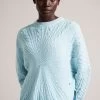 Ted Baker Blue Kimila Circular Cable Knit Sweatshirt 1 Ted Baker Blue Kimila Circular Cable Knit Sweatshirt -Ted Baker Shop D73635s