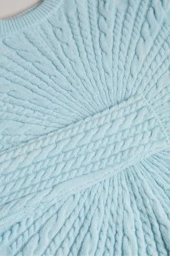 Ted Baker Blue Kimila Circular Cable Knit Sweatshirt 9 Ted Baker Blue Kimila Circular Cable Knit Sweatshirt -Ted Baker Shop D73635s4