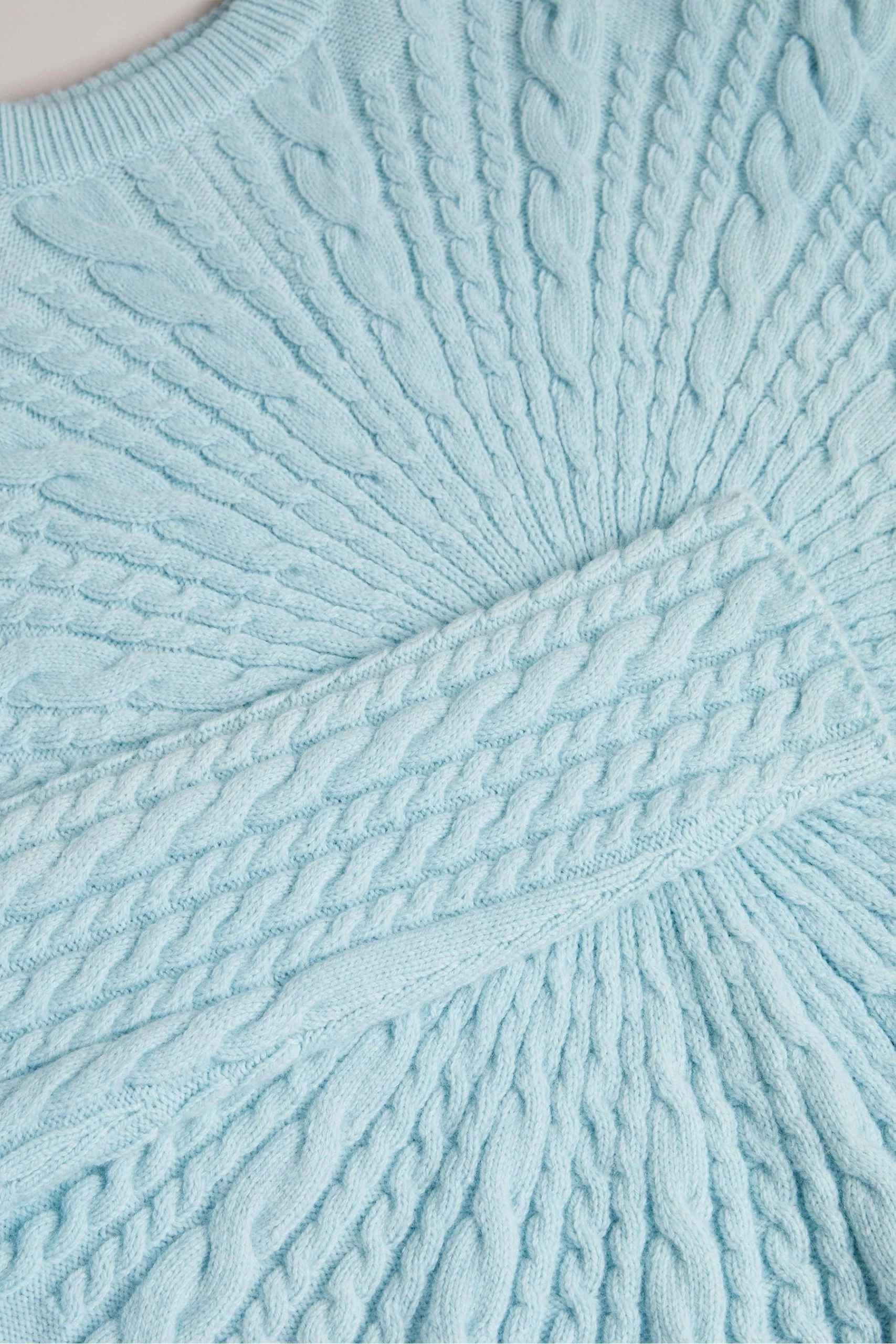 Ted Baker Blue Kimila Circular Cable Knit Sweatshirt 6 Ted Baker Blue Kimila Circular Cable Knit Sweatshirt - Image 4