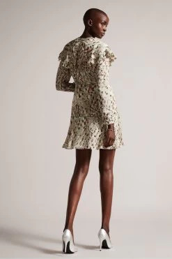 Ted Baker Green Orrsett Fit And Flare Mini Dress With Cape Detail 8 Ted Baker Green Orrsett Fit And Flare Mini Dress With Cape Detail -Ted Baker Shop D73639s2