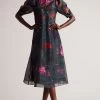 Ted Baker Mekayla Black Empire Line Midi Dress With Puff Sleeve 2 Ted Baker Mekayla Black Empire Line Midi Dress With Puff Sleeve -Ted Baker Shop D73641s